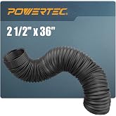 POWERTEC 70198 esnek toz toplama hortumu, 6,4 cm uzunluğunda