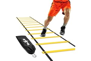 Yes4All Escalera de Agilidad 3m, 4m, 5m, 7m con 8/12/20 Peldaños, Equipo de Entrenamiento de Velocidad con Escalera de Agilidad Definitiva, Juego de Pies para Entrenamiento de Equilibrio para Fútbol