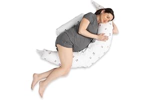Koala Babycare Cuscino Gravidanza per Dormire XXL 2 in 1 Sfoderabile - Cuscino Allattamento Ipoallergenico ed Ergonomico - Federa esterna 100% Cotone
