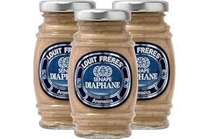 PUCCI 3x Louit Frères Salsa Senape Diaphane Aromatica Conserva Condimento per Antipasti Piatti di Carne e Panini - 3 Vasetti da 130g ognuno