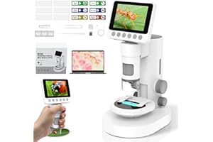 USCAMEL 1000X Digital Mikroskop für Kinder: 4K 3.5" Bildschirm Wiederaufladbar USB Mikroskope Science Kit Lupe für Münzen, Pflanzen, Insekten, Wissenschaft, Lernen für Erwachsene und Kinder