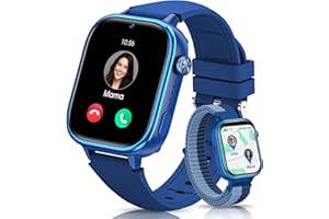 SWGOTA 4G Reloj Inteligente Niño, Smartwatch Niños con GPS y Teléfono/Videollamadas/Chat de Voz/Función SOS/Modo Escuela/IP68, Cámara Despertador Podómetro Monitor de Sueño, Regalo Niñas/Niños, Azul