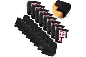 YOUKLY Corner Protectors 16 Pcs, Baby Safety Proofing Edge Protector for Kids, Soft Foam Corner Guards with Strong Adhesive, for Table, Furniture, Wall， Book, Beds (BLACK)