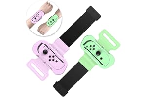 AUARTE Muñequeras para Just Dance 2024, 2023, 2022 y para Zumba Burn It Up, correas elásticas ajustables mejoradas para juegos de baile Nintendo Switch y Switch OLED, paquete de 2 para adultos y niños
