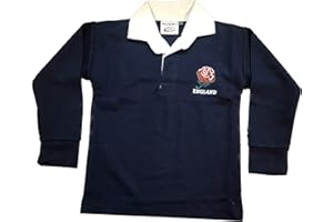 H S Unisex Kids Rugby Shirt Newborn Boys Girls Sizes Newborn to 14 Years England Supporters Top Long Sleeve