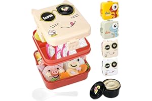 Tapvai Pudełko śniadaniowe dla dzieci z przegródkami, szczelne, do szkoły, pikniku, przedszkola, wycieczek, kuchenki mikrofalowej / mycia w zmywarce (kolor morelowy)