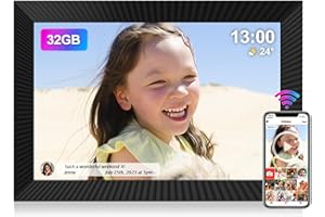 UCMDA 10.1 Inch WiFi Digital Photo Frame, Built-In 32GB Smart Cloud Digital Picture Frames with 1280x800 IPS Touch Screen, Auto-Rotate(new)