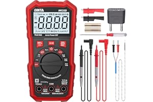 BINTA Digital Multimeter Auto-Range 6000 Count, AC/DC Voltage und Current, Widerstand, Kapazität, Frequenz, Temperatur, Durchgang, Diodentests, NCV, Live, HFE, mit LCD-Anzeige und Hintergrundlicht