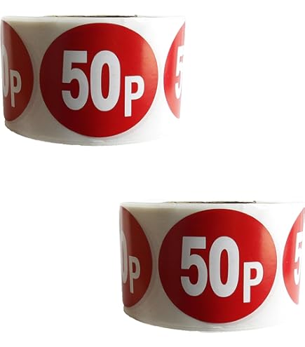 Price Stickers Garage Sale Labels $5.00 Dollars, Bonus Blank Dots 3/4" 19mm Diameter - Pack Of 1040 By Royal Green