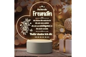 Giftasy Geschenke für Freundin - LED Acryl Nachtlicht Lampe, Beste Freundin Geschenke zum Geburtstag, Geburtstagsgeschenk für Beste Freundin, Freundinnen Geschenk