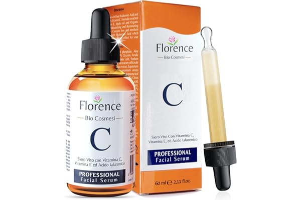 Suero Facial Orgánico Vitamina C y Ácido Hialurónico Puro – Remueve Cicatrices de Acné, Manchas de Piel - Efecto Anti Edad - Sérum BIO - Antiarrugas Illuminante Natural Para Rostro y Cuello - 60ml