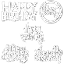 Luvadeyo Happy Birthday, stanssjabloon, scrapbooking, reliëfsjablonen, sjablonen voor scrapbooking, fotopapier, kaarten, handwerk, reliëf, doe-het-zelf productie, verjaardagscadeau