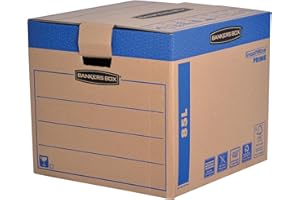 BANKERS BOX Fellowes Caisse de déménagement à charge lourde montage automatique SmoothMove Grand Lot de 5-6205301