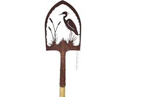 Crispe home & garden Edelrost Deko-Schaufel mit Regenmesser - Reiher - Gartendekoration für außen, Höhe: 180 cm