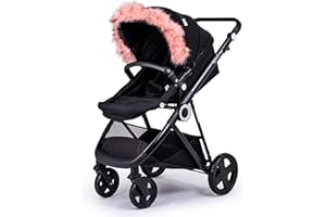 For Your Little One Pram Fur Hood Trim Attachment for Pushchair Compatible with Silver Cross - Pink