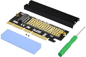 ‎ADWITS ADWITS PCI Express 3.0 4X 8X 16x auf M.2 NVMe und AHCI SSD Adapterkarte mit Kühlkörper, ohne Halterung und kompatibel mit Samsung 960 970 EVO PRO WD Schwarz und mehr
