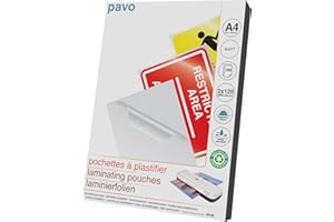Pavo - Foglio di Laminazione A4 2x125 mic, 100 Pezzi - Opaca