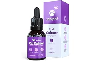 Zanipro Cat Calming Drops, Cat Anxiety Relief, Relaxant Supplements, Valerian & Ashwagandha - 100% Natural Stress Treatment, No need for Cat Calming Plug-In, 30ml
