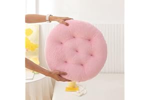 XIEMINLE Kurzes Plüsch-Sitzkissen, rundes Kissen, weich und bequem, für Esszimmer, Büro, Gartenstühle, Indoor-Stuhl-Sitzkissen, Outdoor-Sitzkissen, 50 x 50 cm, Rosa