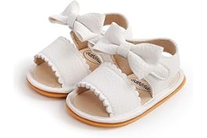 Geagodelia Sandali Neonata con Fiocco Scarpe Neonata Estive Scarpe Primi Passi in Pelle PU con Suola Morbida Antiscivolo Sandali Bambina Scarpine Principessa Bimba