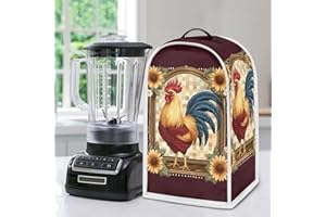 Psesaysky Sunflower Rooster Blender Cover Fingerprint proof Dust-proof Protection for Appliances Kitchen Appliance Case Fit for Most Standard Blenders Waterproof Fabric