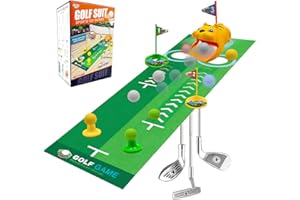 KZARYVEXIS Ensemble Golf Enfant avec Tiger à Retour Automatique,Mini Golf Maison avec 3 Clubs Rétractables et 8 Balls,Jouet Extérieur & Intérieur pour Enfants 3-10 Ans, Garçon Fille