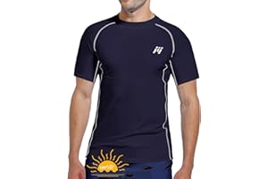 MEETWEE Hauts de Bain Anti-UV Homme Manches Courtes/Longues Rashguard Shirt UPF 50+ Sechage Rapide Léger pour Surf Plongée