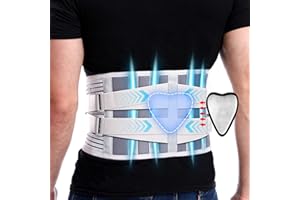 PASKYEE Tutore per la schiena per uomini e donne per alleviare il dolore lombare con 6 soggiorni e cuscinetto lombare rimovibile, cintura di supporto lombare per ernia del disco, sciatica
