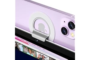 imluckies Soporte Magnético para Teléfono Portátil para MacBook Pro Air, Compatible con MagSafe iPhone Serie, Soporte para Cámara Web para iOS 16 y macOS Ventura Compatible con MacBooks Funda, Plata