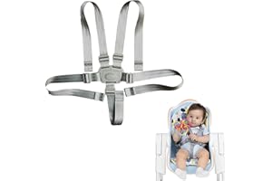 EHOMIIII Sangles de sécurité de rechange pour chaise haute, 5 points, sangles convertibles pour chaise haute/poussette/landau