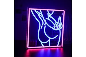 SIGNSHIP mujer sexy espalda erguida dedo medio neón, logotipo de neón LED para decoración de paredes, logotipo de neón para mujeres artísticas, para fiestas de clubes de bares de dormitorios