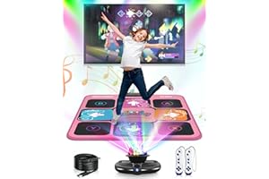 Acelufly Tappetino da Ballo per Ragazze, Musica Senza Fili Elettronica Dance Pad per la TV con Telecamera HD, Festa di Famiglia/Compleanno/Regalo di Natale per 4 5 6 7 8 9 10 11 + Bambini Anni