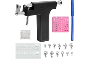 CONNECTION Ear Piercing Gun Set Stainless Steel Earring Gun with 98 Pieces Gun Nail + 6 Pieces Stud Earrings + 20 Alcohol Cotton Ear Piercing Gun for Girls Men for Ear Nose Navel Lips