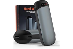 ELOUYCKE Hand Warmers 2 Pack, 5000mAh*2 Hand Warmers Rechargeable, 3 Heat Levels, Up to 9 hrs, Small Hand Warmers Reusable 2 in 1 USB Pocket Warmer/Power Bank Great for Winter Outdoor Sports, Warm Gift