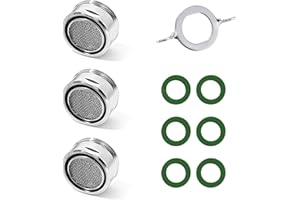 ZWZNBL 3 sztuki akcesoriów do kranu oszczędzającego wodę, aerator kranu M24, w tym 6 podkładek i 1 chromowany klucz wentylacyjny do kuchni i łazienki