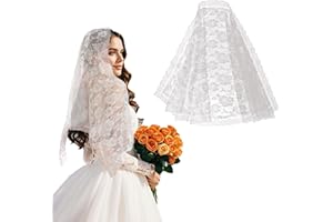 SwirlColor Wedding Veil for Bride, Lightweight Long Lace Floral Shawl Bride Veil for Dance Party Engagement Party