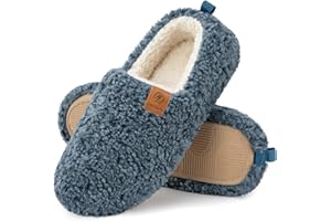 EverFoams Women's Fuzzy Full Slippers Soft Comfy Faux Shearling Memory Foam Indoor House Shoes