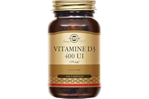 Solgar Vitamine D3 400 UI - Défenses naturelles - Immunité - Santé des os - Système Immunitaire - Complément Alimentaire - Flacon de 100 capsules