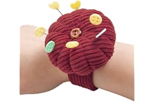 Facynde FacynPorte-Poignet,Coussin à épingles en Forme Citrouille - Coussinets d'aiguille Mignons Portables avec Sangle élastique réglable pour Coudre Le Quilting, Les nécessités Couture