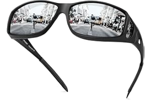 URUMQI Polarized Sunglasses Fit Over Glasses for Men Women, Wrap-around Driving Sunglasses 100% UV Protection