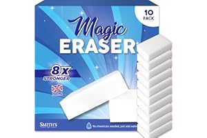 SMITH'S 2015 Magic Erasers for Cleaning by Smith’s | 10 Pack | Trusted by Professional Cleaners | Serving UK Homes for Over 10+ Years | 8X Stronger Than Cellulose | Chemical Free
