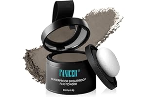 FANICER Ansatzpuder, Haarverdichtung und Wasserfestes Haar-Make-up für Kahle Stellen, Graue Haare Abdecken, Hair Styling Powder mit Spiegel Schwamm, Unsichtbares Haar Concealer -4g, Schokolade dunkelbraun