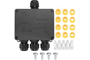 JTTXIU Scatola Derivazione Esterna, Scatola di Giunzione Impermeabile IP68, 4 Vie Scatola Elettrica da Esterno, Scatola di Giunzione per Cavo Ø4-12mm