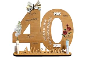 AOMAIGAD Libro de Visitas de Letrero de Madera ,2023 Tarjeta felicitacion 40 años Cumpleaños Regalos - Aniversario Bodas Regalos - de Madera Libro de Visitas- Cumpleaños Dinero Regalo Letrero de Madera (40)