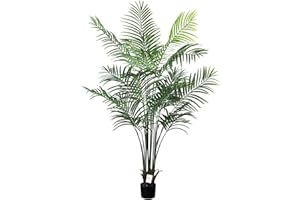 Leflos 180 cm Palmera Artificial Dypsis Lutescens, Planta de Interior sólo con 18 Troncos Desmontables, decoración para Oficina, Tienda, Piso y Fiesta, 1 Pieza