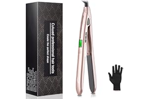 Culwad Haarglätter 2 in 1 Haarpflege Glätteisen und Lockenstab mit LCD-Display Temperatur, Glätteisen Locken und Rotierende Einstellbare Temperatur(140-230℃), Dual-Spannung