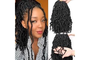 Xtrend 6 Packs 12 pouces Natural Nu Nu Faux Locs Crochet Traids Hair synthétique Pré-boucle Dreadlocks Softs Traiding Hair Fashion Goddess Faux Locs Extensions de cheveux 18 mèches/Pack 1B#