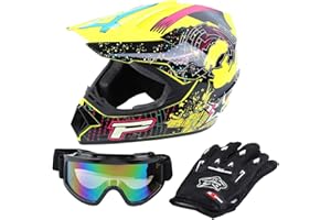 SAMGER SAMGER Samger Dot Adult Offroad Casco Motocross Casco Dirt Bike ATV Motocicleta Casco Guantes Gafas