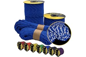 EdcX 4 mm Reflective Paracord 550 (15, 30, 50 m) – Tear-Resistant Parachute Cord for Survival Made of 100% Nylon, 4 mm Type III, with 7 Wires, in Many Colours