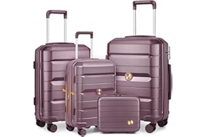 Sea choice Luggage Set 3 Piece with Vanity Case Elegant Luggage Set Hard Shell Travel Suitcase Expandable 20 Inch Suitcase with 8 Wheels